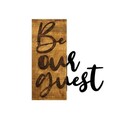 Decoratiune de perete, Be Our Guest, 50% lemn/50% metal, Dimensiune: 50 x 58 cm, Nuc / Negru