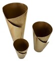 Set 3 ghivece / vase decorative Flosty, Mauro Ferretti, 39x42x75 cm, fier, auriu