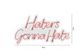 Decoratiune luminoasa LED, Haters Gonna Hate, Benzi flexibile de neon, DC 12 V, Roz