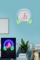 Decoratiune luminoasa LED, Music Sound Headphones,  Benzi flexibile de neon, DC 12 V, Roz / Verde / Albastru