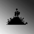 Decoratiune de perete, Banksy, Metal, Dimensiune: 52 x 70 cm, Negru