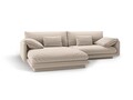 Coltar stanga 4 locuri, Torino-211, Micadoni Home, 250x170x83 cm, tesatura structurata chenille, bej deschis