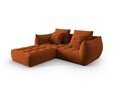 Coltar modular reversibil 3 locuri, Bloom-184, Micadoni Home, 232x216x95 cm, catifea, teracota