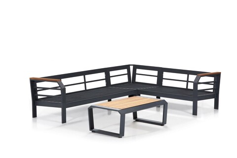 Set mobilier de gradina, Clara, Assento Köşe Sarı, Gri / Galben / Negru