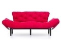 Canapea extensibila Nitta Triple, Futon, 3 locuri, 225x70 cm, metal, fucsia