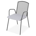 Set mobilier gradina/terasa, 4 scaune + masa, Berlin, otel, negru/gri