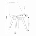 Scaun Fisco, Homla, 49x41x84 cm, lemn/plastic, alb