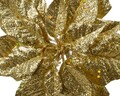 Decoratiune Poinsettia w glitter, Decoris, 23x7 cm, plastic, auriu