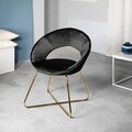 Scaun Jared, Homla, 73x47x84 cm, catifea din poliester/metal, negru