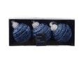 Set 3 globuri Relief Hazy Blue, Decoris, 8 cm, sticla, albastru inchis