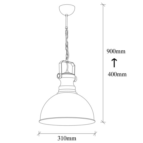 Lustra, Saglam - 3710 - 1, Opviq, 31 x 85 cm, 1 x E27, 40W, negru