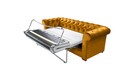 Canapea extensibila Oxford Chesterfield, 88x216x75 cm, 3 locuri, Mustard