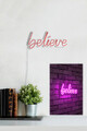 Decoratiune luminoasa LED, Believe, Benzi flexibile de neon, DC 12 V, Roz