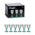 Set 6 pahare de vin Points, Vivalto, 240 ml, sticla, turcoaz