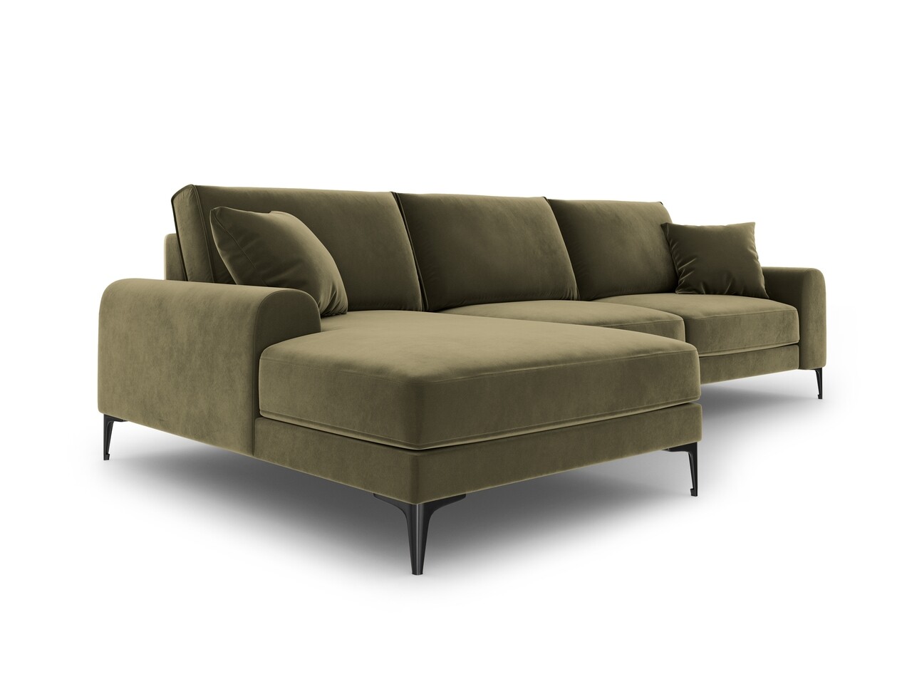 Coltar stanga, Madara, Mazzini Sofas, 5 locuri, 254x182x90 cm, catifea, verde - 2 | YEO