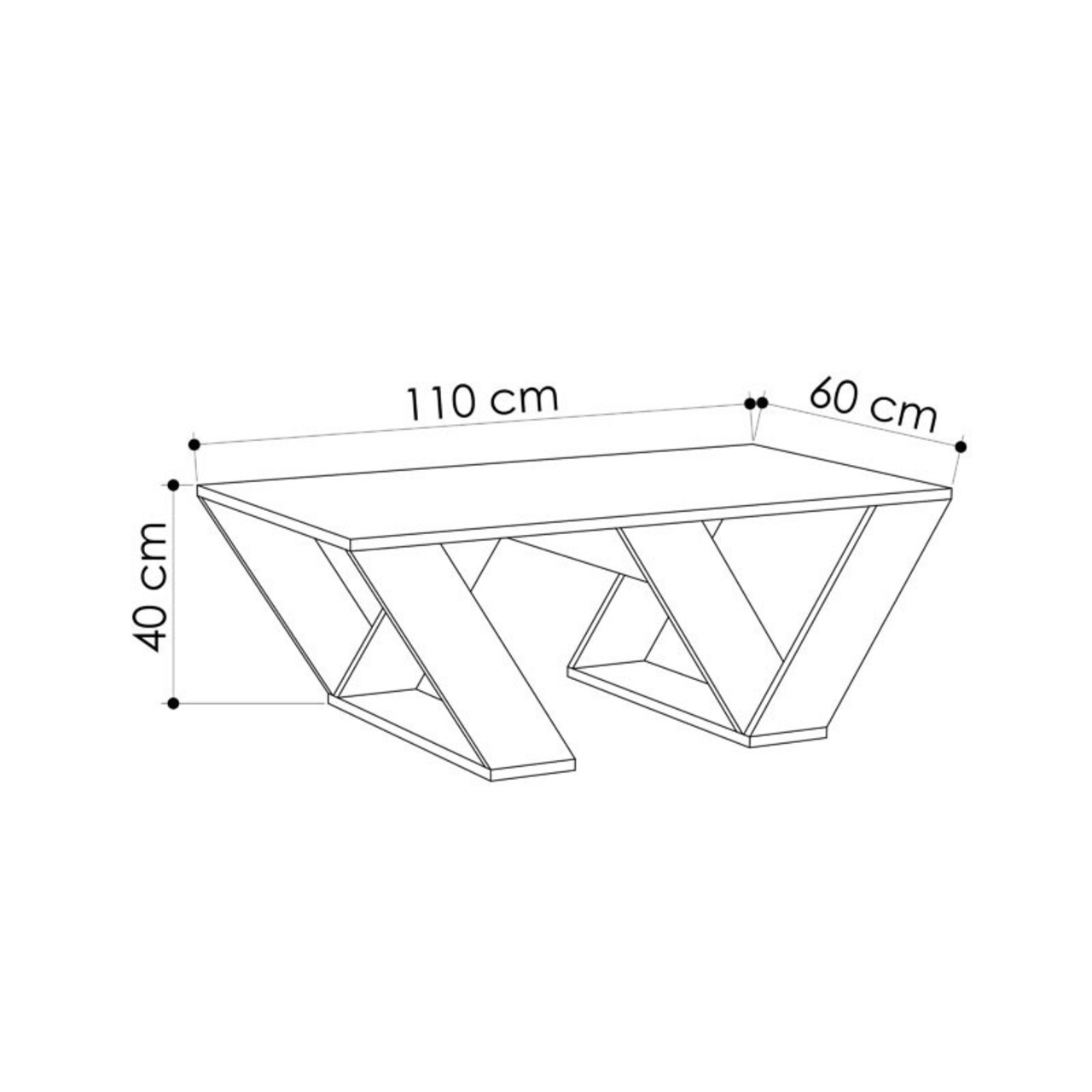 Masuta de cafea Pipra, Pakoworld, 110x60x40 cm, PAL melaminat, maro