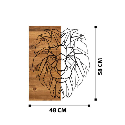 Decoratiune de perete, Kıng1, Metal, Dimensiune: 60 x 65 cm, Nuc negru