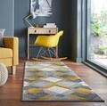 Covor Nimbus Grey/Ochre, Flair Rugs, 80x230 cm, polipropilena, gri/ocru