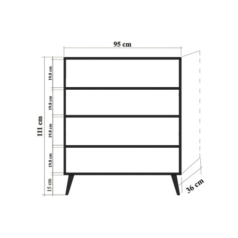 Dulap multifunctional, Vella, Article, 95x111x36 cm, PAL, Alb / Negru / Roșu / Gri