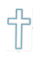 Decoratiune luminoasa LED, Cross Sign, Benzi flexibile de neon, DC 12 V, Albastru