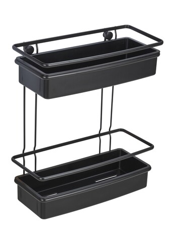 Etajera pentru baie, Wenko, Molinella, 30 x 35 x 14 cm, inox/plastic, negru