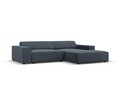 Coltar modular dreapta 3 locuri, Jodie, Micadoni Home, BL, 224x166x70 cm, poliester, albastru