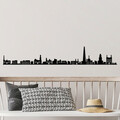 Decoratiune de perete, Antwerp Skyline, Metal, Dimensiune: 120 x 0,15 x 19 cm, Negru