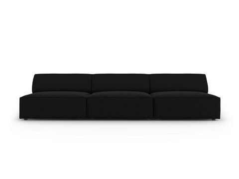 Canapea 3 locuri, Jodie, Micadoni Home, BL, 240x102x70 cm, catifea, negru