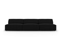 Canapea 3 locuri, Jodie, Micadoni Home, BL, 240x102x70 cm, catifea, negru