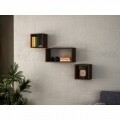 Set 3 rafturi pentru perete, Wooden Art, Box Wenge