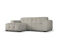 Coltar stanga 4 locuri, Kendal, Micadoni Home, BL, 256x173x79 cm, catifea, gri inchis