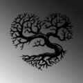 Decoratiune de perete, Heart Tree, Metal, Dimensiune: 70 x 64 cm, Negru