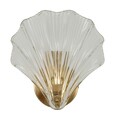 Aplica de perete Da Muro Shell, Mauro Ferretti, 1 x E14, 40W, 20x14x22 cm, sticla/fier, auriu/natural