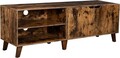 Comoda TV, Vasagle, 140 x 40 x 45 cm, PAL/lemn masiv, maro rustic