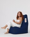 Fotoliu puf, Bean Bag Ferndale, Diamond, 60 x 90 cm, poliester impermeabil, albastru inchis