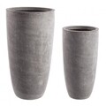 Set 2 ghivece, Grey Round High, Bizzotto, 42x78 cm, argila