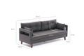 Canapea extensibila Comfort, Balcab Home, 3 locuri, 205x80x80 cm, lemn, antracit