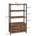 Biblioteca, Vasagle, 70 x 30 x 121.5 cm, fier/PAL, maro rustic