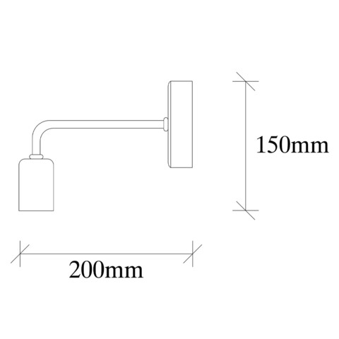 Aplica de perete, Denge - 3434, Opviq, 8 x 20 x 15 cm, 1 x E27, 40W, negru