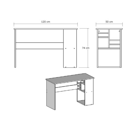 Birou Akasya, Elegance, 120x50x74 cm, alb