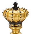 Statueta decorativa / Piesa de sah Rege, Gold King, Mauro Ferretti, Ø14 x 50 cm, polirasina, auriu/negru