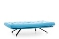 Canapea extensibila Coxy, Futon, 3 locuri, 110x200 cm, metal, turcoaz