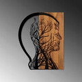 Decoratiune de perete, Tree Man, 50% lemn/50% metal, Dimensiune: 45 x 58 cm, Nuc / Negru