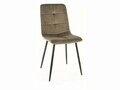 Scaun Ivo Velvet, Signal, 45x39x91 cm, catifea/otel, olive/negru