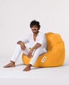 Fotoliu puf, Bean Bag, Ferndale Premium XXL, 115 x 130 cm, poliester impermeabil, galben