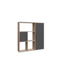 Corp biblioteca, Zena Home, Ridge, 120x123.6x25 cm, PAL, Stejar / Antracit