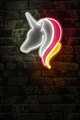 Decoratiune luminoasa LED, Unicorn, Benzi flexibile de neon, DC 12 V, Alb / Roz / Galben