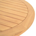 Masa dining rotunda pentru gradina/terasa Mackinac, 122x75 cm, aluminiu/lemn de teak, gri/natur