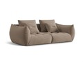 Canapea modulara 3 locuri, Bloom-184, Micadoni Home, 232x106x95 cm, catifea, maro deschis