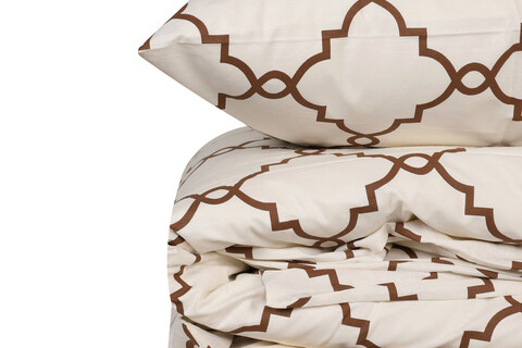 Lenjerie de pat pentru o persoana (FR), Symbol - White, Victoria, Bumbac Ranforce